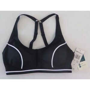 Roxy ERJX304532 KVJ0 Women's Sz XS Black/White Fitness D-Cup Sports Bikini Top